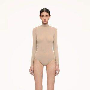 Wolford NWT Buenos Aires Long Sleeve String Bodysuit - Cafe au Late size Medium